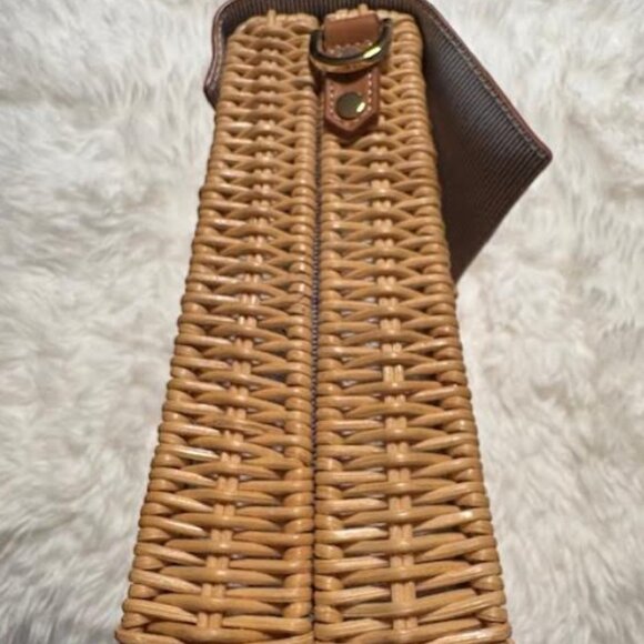 J. McLaughlin Wicker Handbag w/Bamboo Handle - Picture 3 of 4